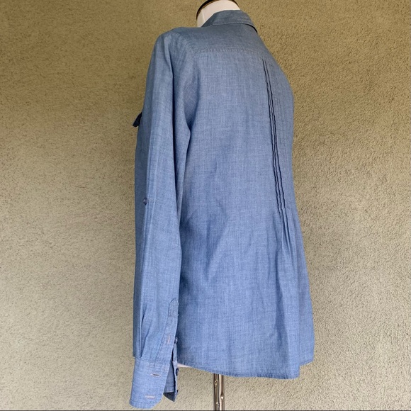 Chicos Cotton Chambray Shirt Top size 4/6 (Chico size 0) - Picture 4 of 12